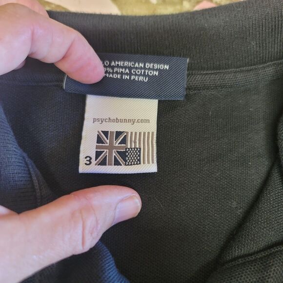 Psycho Bunny Logan Black Polo Shirt Mens Size XS - Picture 9 of 13